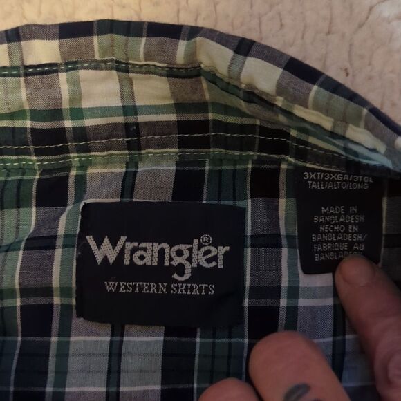 Men's 3XL Vintage Wrangler Western Shirts Long Sleeve Pearl Snap Button Up - Picture 3 of 8